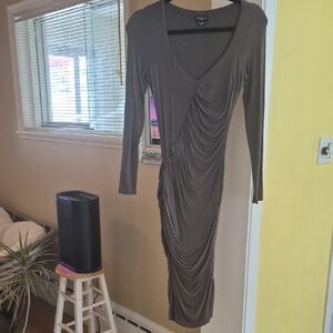 Guess by Marciano Long Sleeve Brown Dress